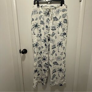 Women's Wide Leg Cotton Printed Pants